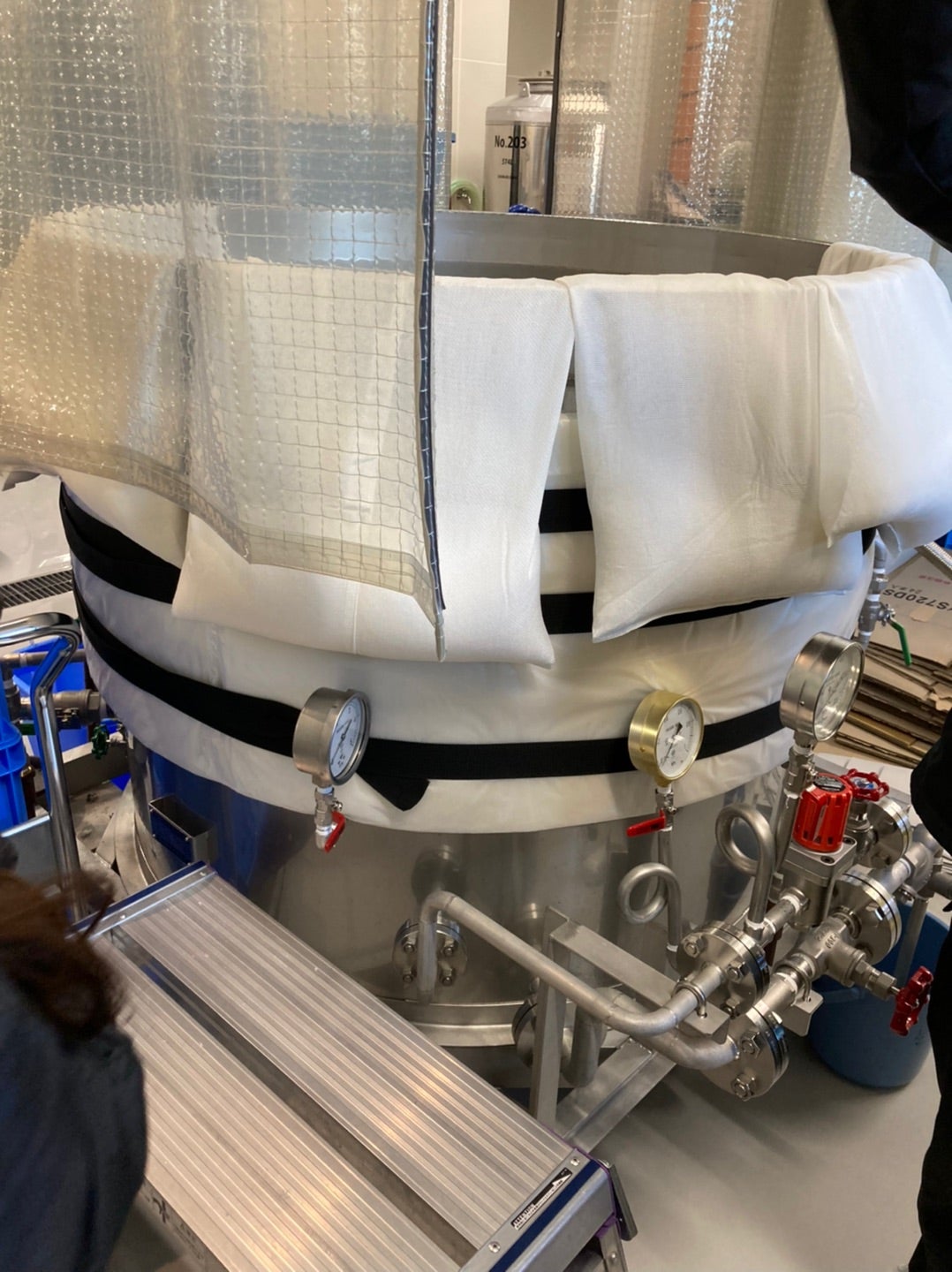 写真：原料米を蒸す機械